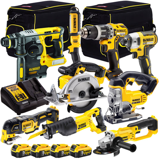 DeWalt DCKT4T9AP4 18v XR Li-ion 9pc 4 x 5.0Ah Batteries & Bag Kit