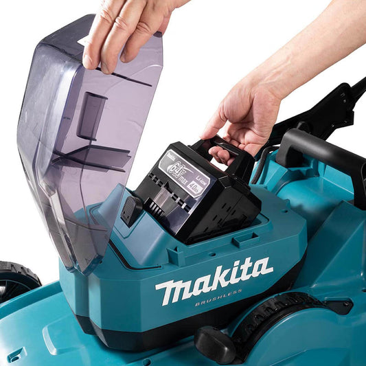 Makita LM002JM101 64Vmax 53cm Brushless Lawn Mower With 1 x BL6440 4.0Ah Battery & DC64WA Charger