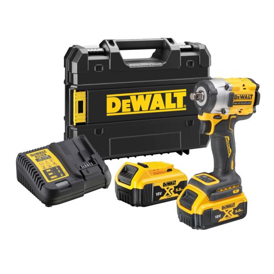 DeWalt DCF921P2T-GB 18V XR Brushless 1/2" Impact Wrench 2x5Ah Batteries & Charger