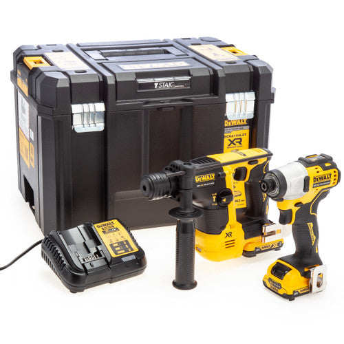 Dewalt DCK2104L2T XR Hammer & Impact Driver Twin Pack with 2x 3.0Ah Batteries 12V