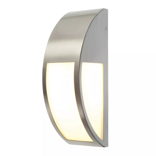 CONVEX OUTDOOR WALL LIGHT BRUSHED STAINLESS STEEL (2114F)