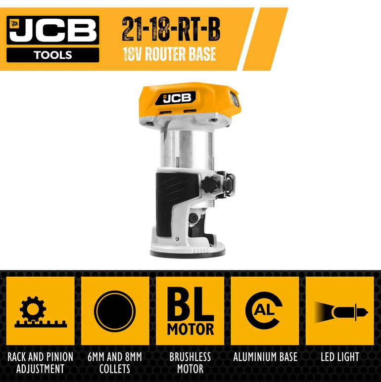 JCB 21-18RT-B 18V Brushless Router Trimmer Base Body Only