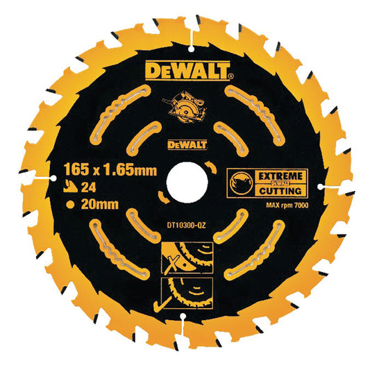 DeWalt 165mm 24T Extreme Framing Circular Saw Blade DT10300-QZ