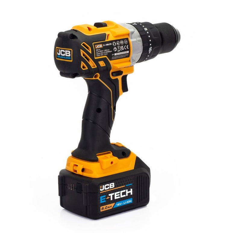 JCB21-18TPKMT-5 18V Brushless Combi Drill, Impact Driver & Multi Tool Kit with 2 x 5.0ah Batteries, Charger & Bag