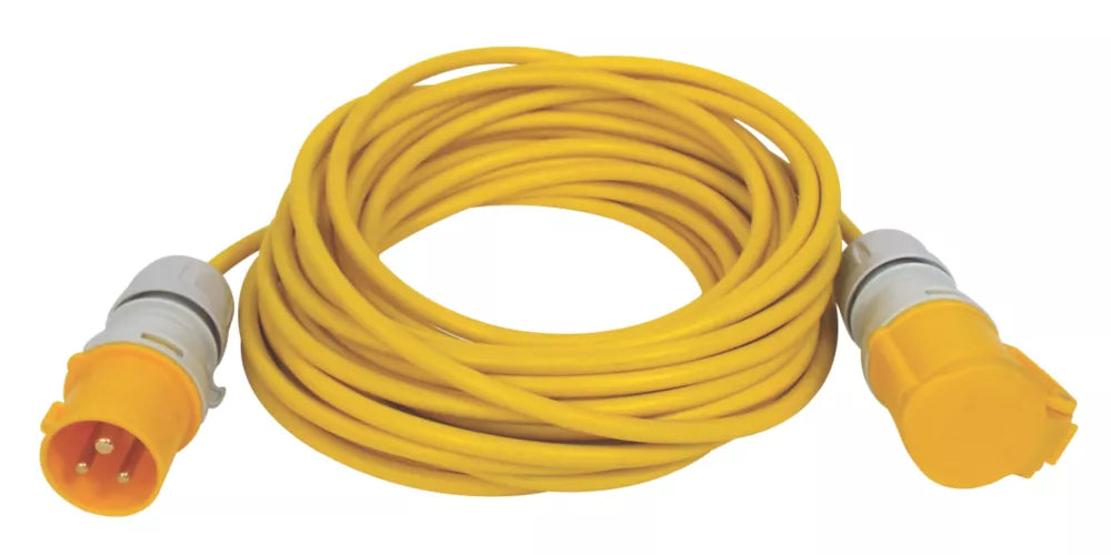 CARROLL & MEYNELL YELLOW 110V EXTENSION LEAD 14M X 2.5MM²