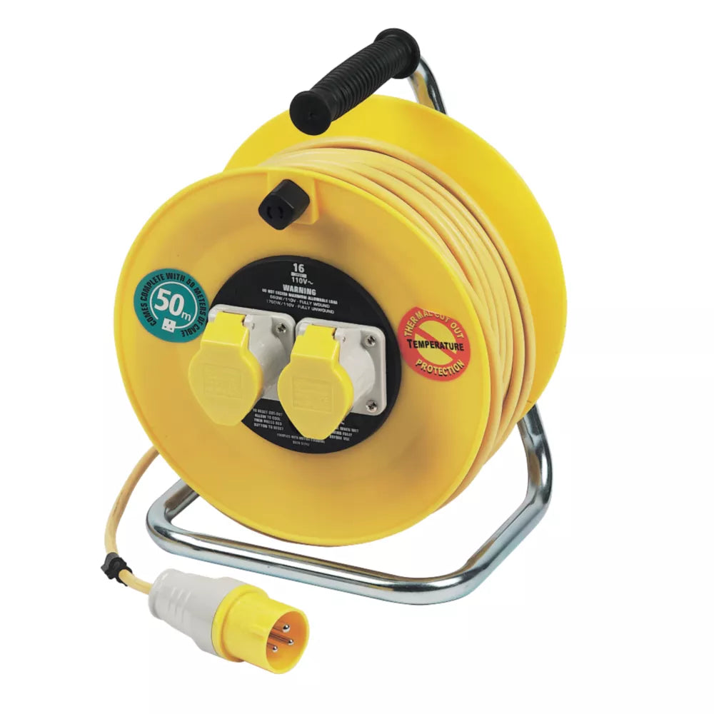 MASTERPLUG LVCT5016/2-XD 16A 2-GANG 50M CABLE REEL 110V