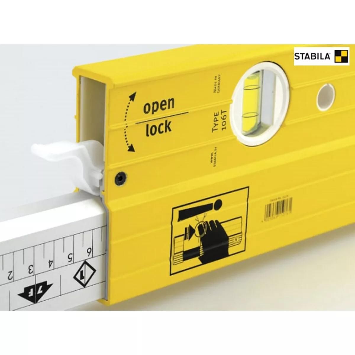 Stabila STB106T183 72-124"/183-315cm 3 Vial Extendable Spirit Level - 17708