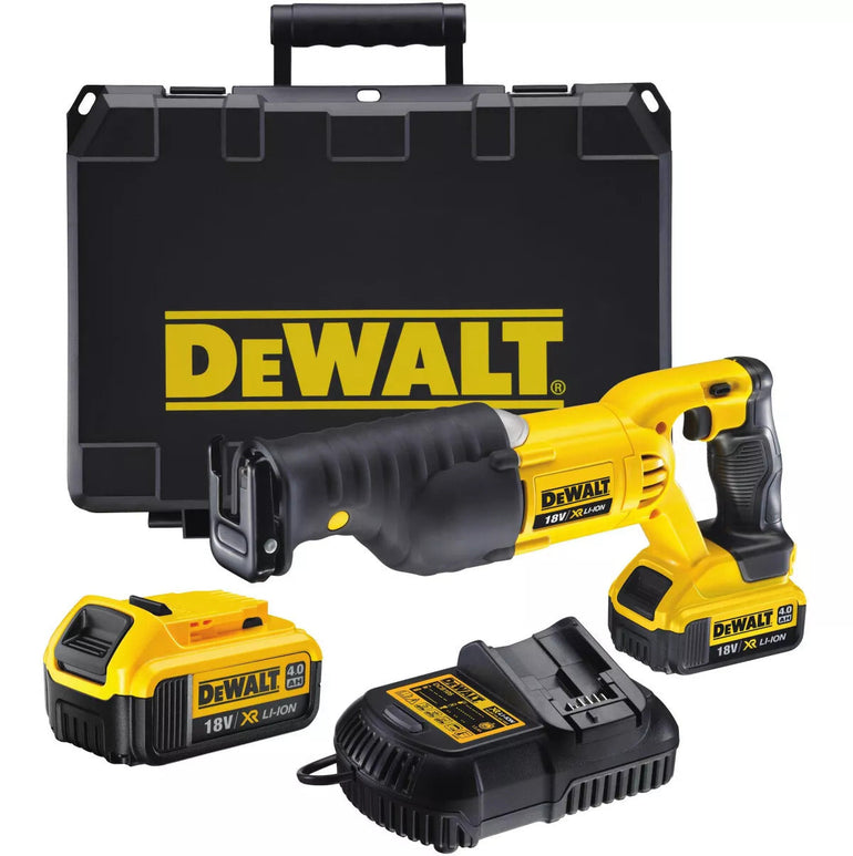 DeWalt DCS380M2-GB 18V XR Reciprocating Sabre Saw with 2 x 4.0Ah Battery & Charger in Case