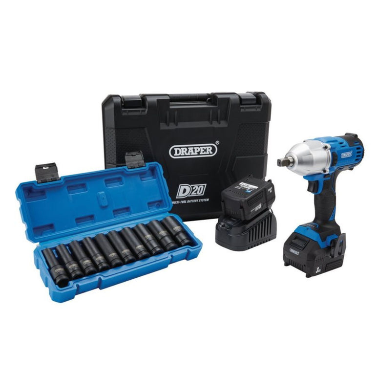 Draper PTKD20/OCT2 20V Impact Wrench Kit 1/2