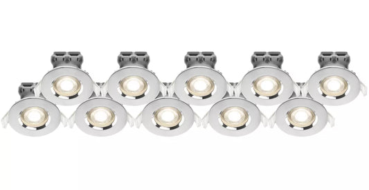 LAP FIXED LED DOWNLIGHTS CHROME 4.5W 420LM 10 PACK (228PP)