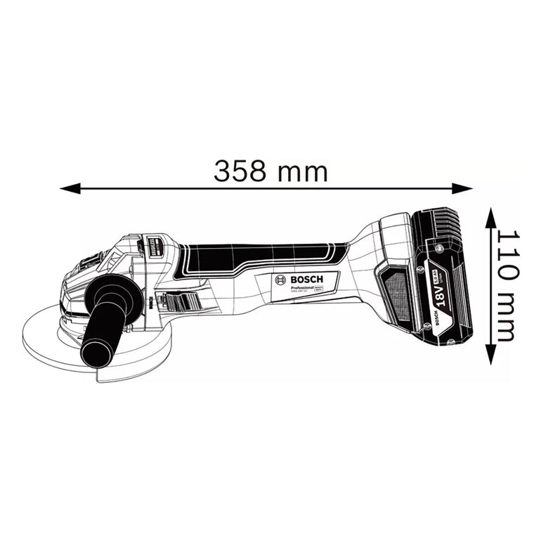 Bosch GWS 18V-10 SC Professional Angle Grinder 125mm Body only 06019G340B