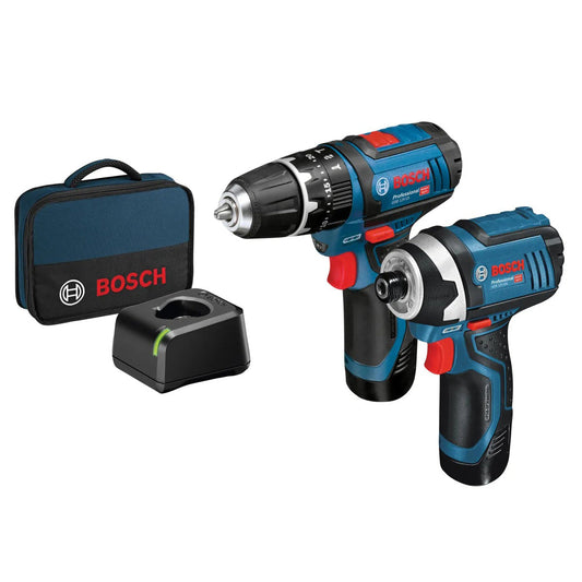 Bosch GSB 12V-15 + GDR 12V-105 12V Twin Pack with 2 x 2.0Ah Li-ion Batteries and Charger BSH6019A6979