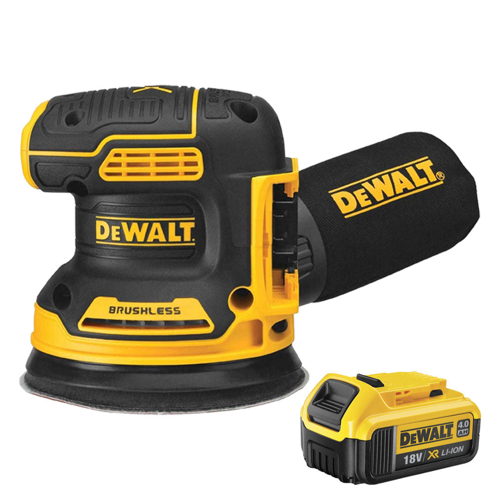 Dewalt DCW210N 18V Brushless 125mm Orbital Sander With 1 x 4Ah Battery