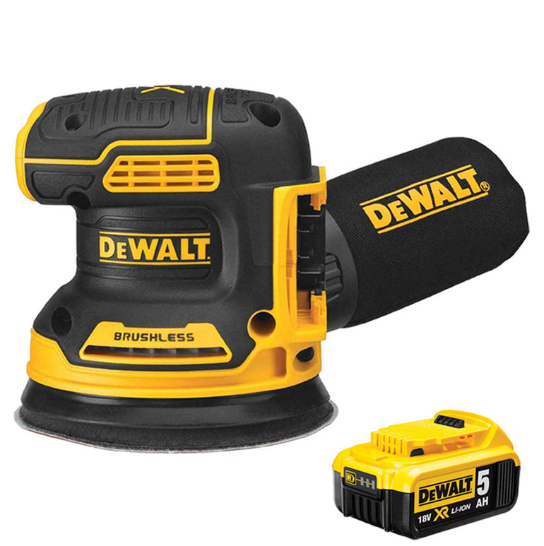 Dewalt DCW210N 18V Brushless 125mm Random Orbital Sander with 1 x 5.0Ah Battery