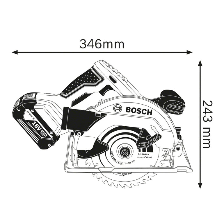 Bosch GKS 18V-57 Professional Circular Saw Body only 06016A2200