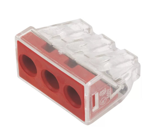 WAGO 41A 3-WAY PUSH-WIRE CONNECTOR 50 PACK