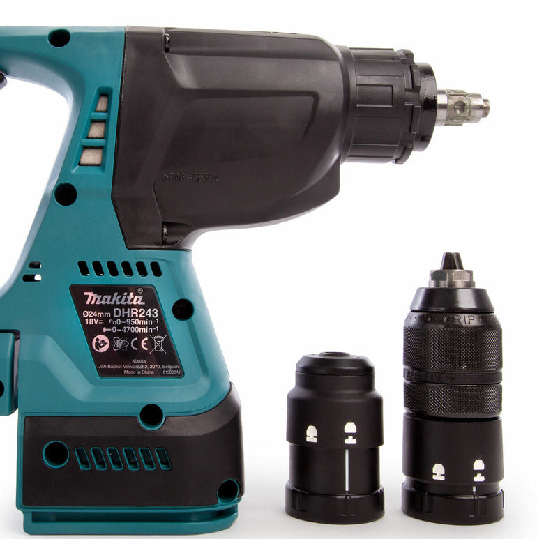 Makita DHR243Z 18V SDS+ Brushless Rotary Hammer Drill with 1 x 5.0Ah Battery & Charger