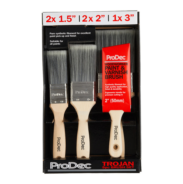 Prodec Trojan Synthetic Paintbrush Set 6 Piece