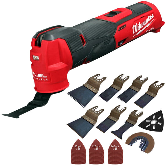 Milwaukee M12FMT-0 12V Brushless Multi Tool with 39 Piece Accessories Set