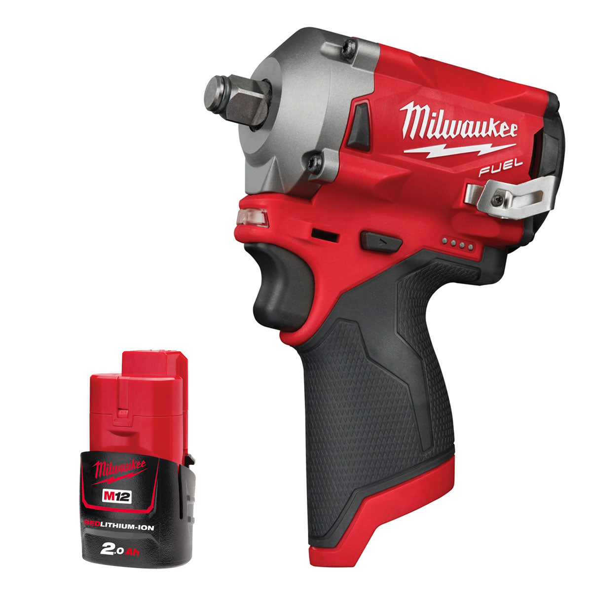 Milwaukee M12FIWF12-0 12V 1/2" Fuel Brushless Impact Wrench with 1 x 2.0Ah Battery