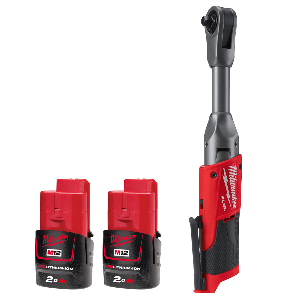 Milwaukee M12FIR38LR-0 12V FUEL Brushless Long Reach 3/8in Ratchet with 2 x 2.0Ah Batteries