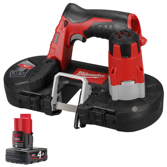 Milwaukee M12BS-0 12V Sub Compact Bandsaw with 1 x 4.0Ah Battery