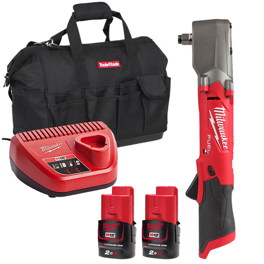 Milwaukee M12FRAIWF12-0 12V 1/2" Brushless Right Angle Impact Wrench with 2 x 2.0Ah Batteries & Charger in Bag