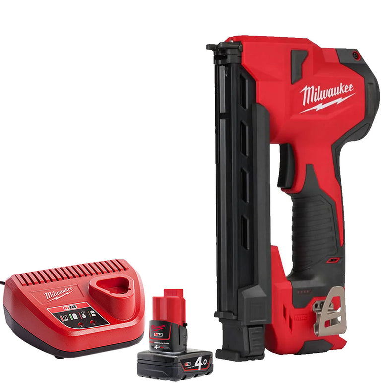 Milwaukee M12 BCST-0 12V Cable Stapler with 1 x 4.0Ah Battery & Charger