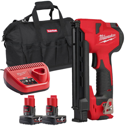 Milwaukee M12 BCST-0 12V Cable Stapler with 2 x 4.0Ah Batteries & Charger in Bag