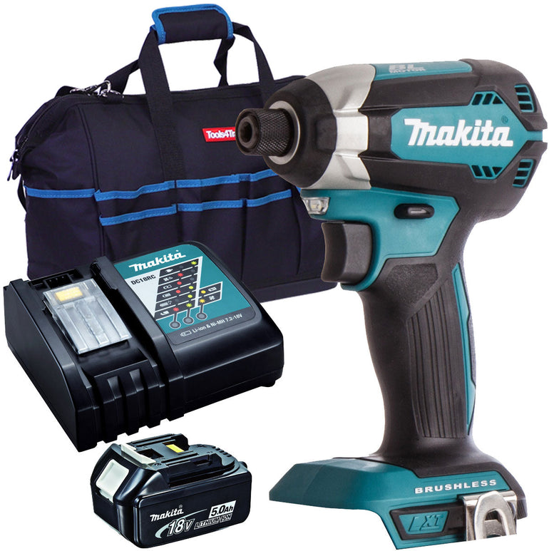 Makita DTD153Z 18V Brushless Impact Driver with 1 x 5.0Ah Battery Charger & Bag