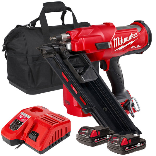 Milwaukee M18FFN-0C 18V Brushless First Fix Framing Nailer with 2 x 2.0Ah Batteries Charger & Bag