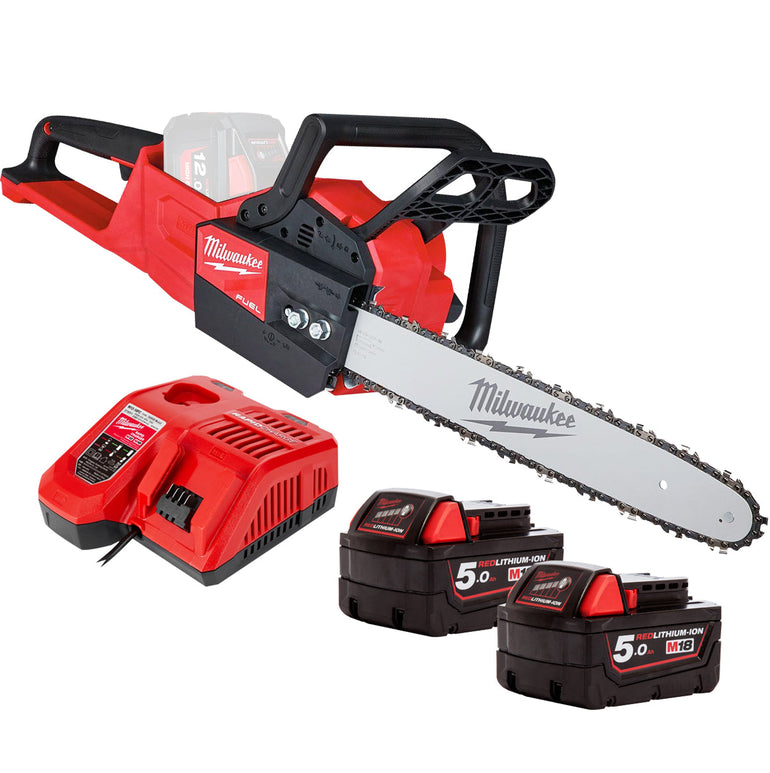 Milwaukee M18FCHS35-0 18V Fuel Brushless Chainsaw 35cm Bar with 2 x 5.0Ah Battery & Charger