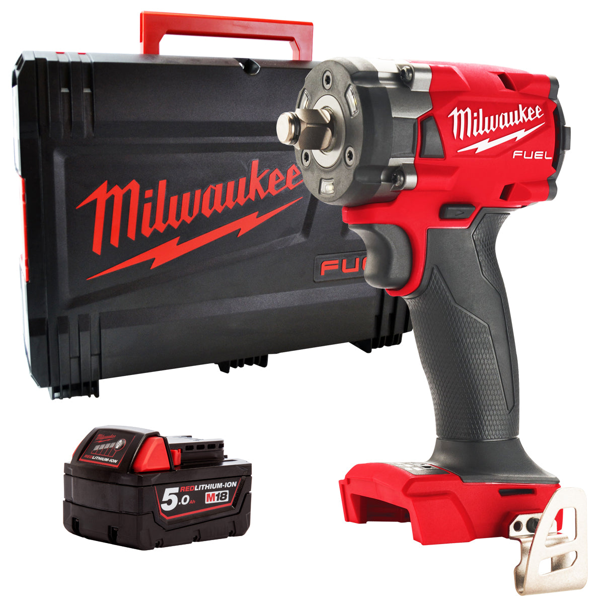 Milwaukee M18FIW2F38-0X 18V Fuel Brushless 3/8" Friction Ring Impact Wrench with 1 x 5.0Ah Battery