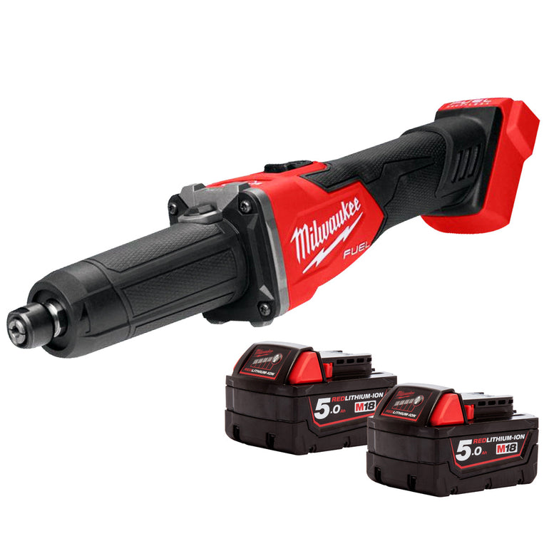 Milwaukee M18FDGRB-0 18V Brushless Braking Die Grinder with 2 x 5.0Ah Battery