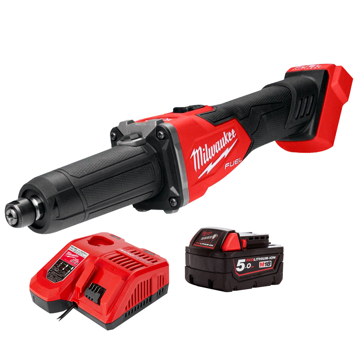 Milwaukee M18FDGRB-0 18V Brushless Braking Die Grinder with 1 x 5.0Ah Battery & Charger