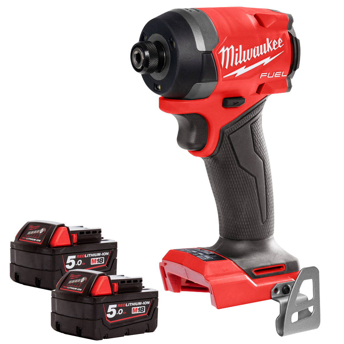 Milwaukee M18FID3-0 18V Fuel 1/4" Impact Driver with 2 x 5.0Ah Battery