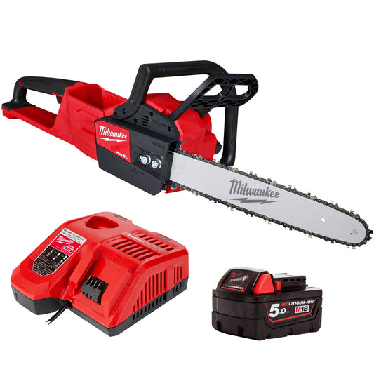 Milwaukee M18FCHS-0 18V Fuel Brushless Chainsaw with 1 x 5.0Ah Battery & Charger