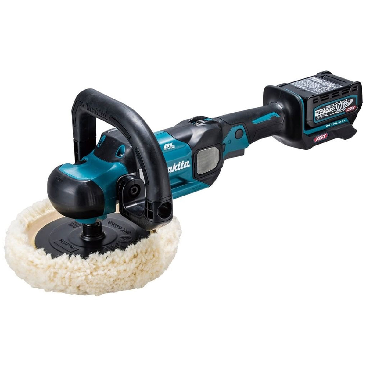 Makita PV001GD201 40Vmax XGT Brushless 180mm Polisher With 2 x 2.5Ah Batteries Charger & Tool Bag