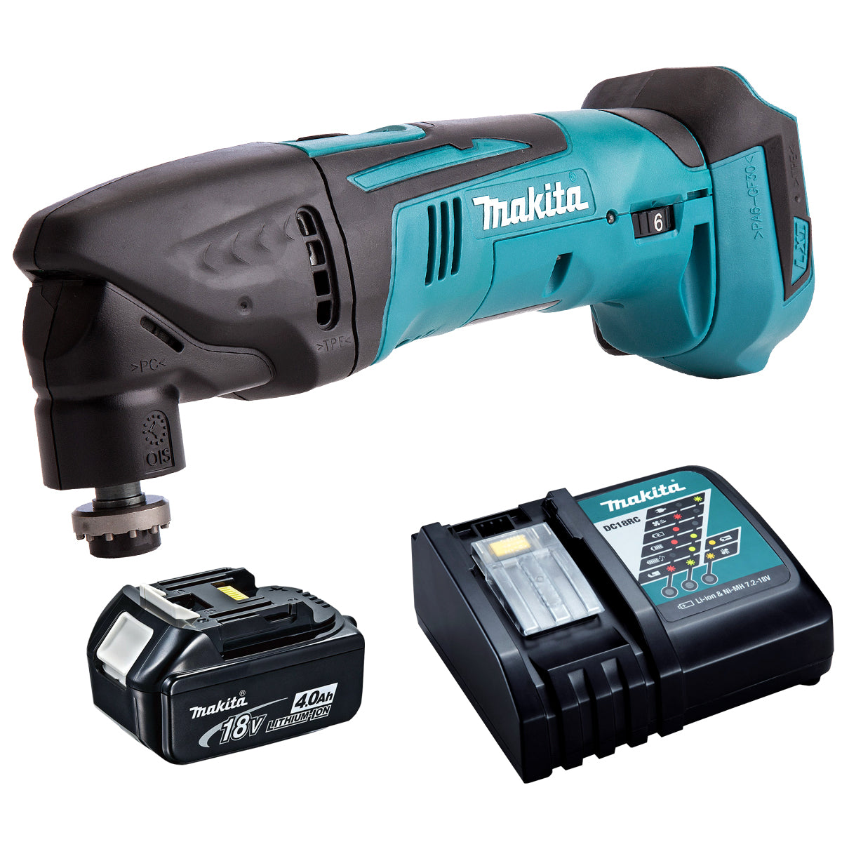 Makita DTM50Z 18V Oscillating Multi Tool Cutter with 1 x 4.0Ah Battery & Charger