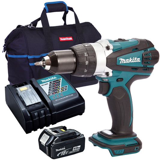 Makita DHP458Z 18V Cordless 2-Speed Combi Drill with 1 x 4.0Ah Battery, Charger & Bag