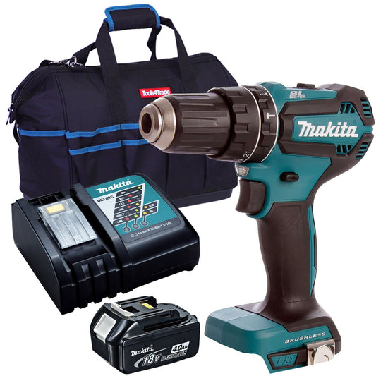 Makita DHP485Z 18V Brushless 2-speed Combi Drill with 1 x 4.0Ah Battery, Charger & Bag