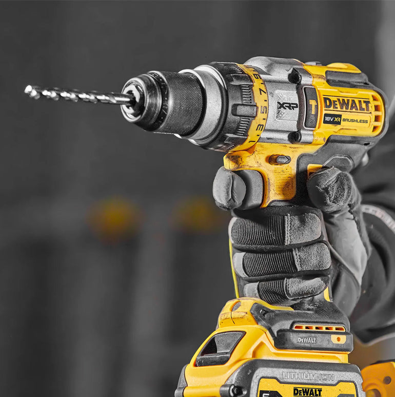 DeWalt DCK2052H2T-GB 18V XR Brushless Combi Drill + Impact Driver with 2 x 5.0Ah Powerstack Battery Charger & Case