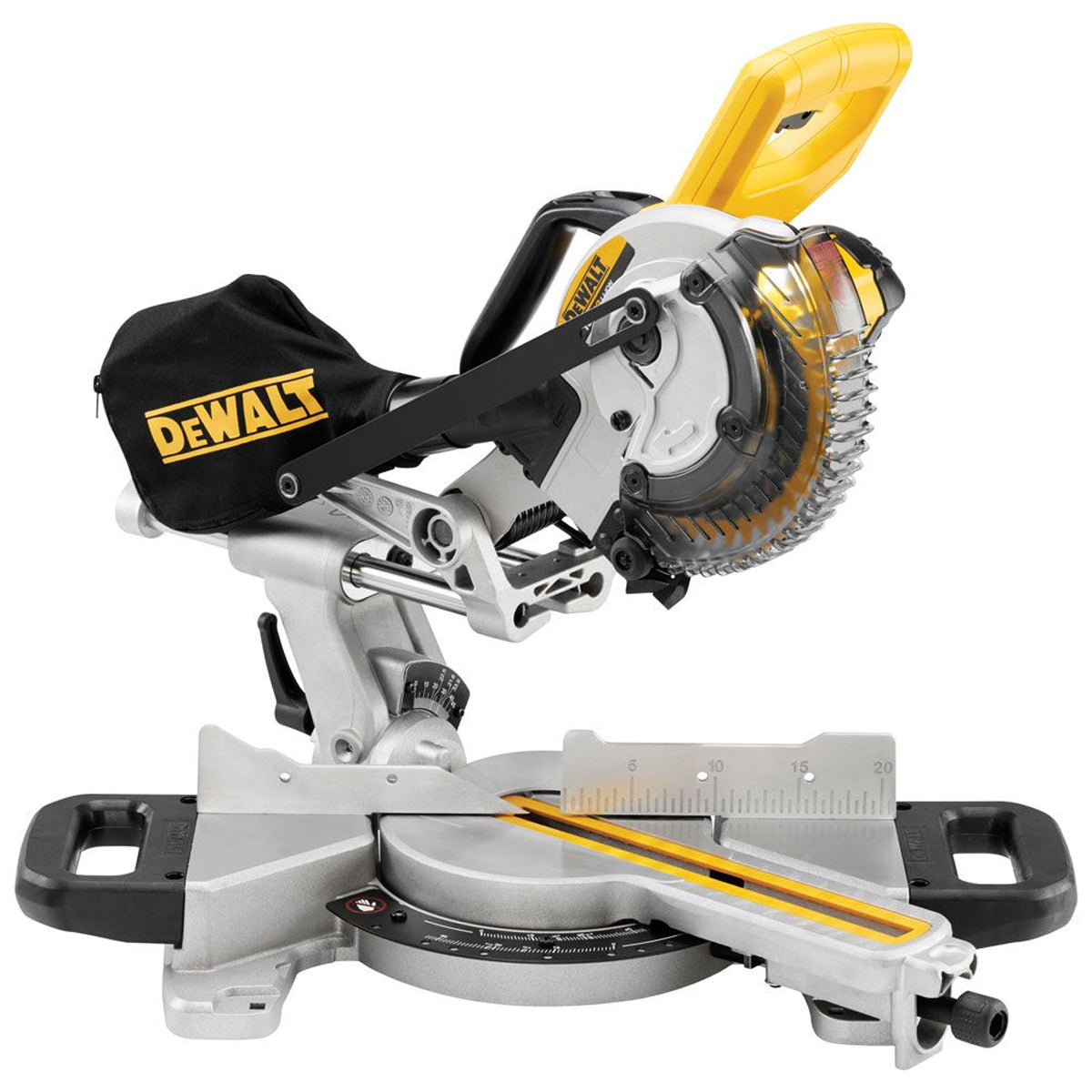 Dewalt DCS365M2 18V XPS 184mm Mitre Saw 2 x 4.0Ah Battery Charger & Leg Stand