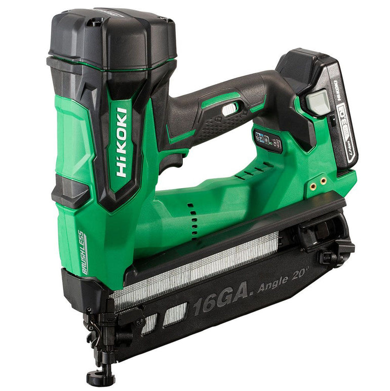 Hikoki NT1865DMJXZ 18V Brushless 16GA Straight Finish Nailer with 2 x 3.0Ah Battery Charger & Case