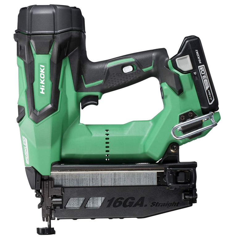 Hikoki NT1865DMJXZ 18V Brushless 16GA Straight Finish Nailer with 2 x 3.0Ah Battery Charger & Case