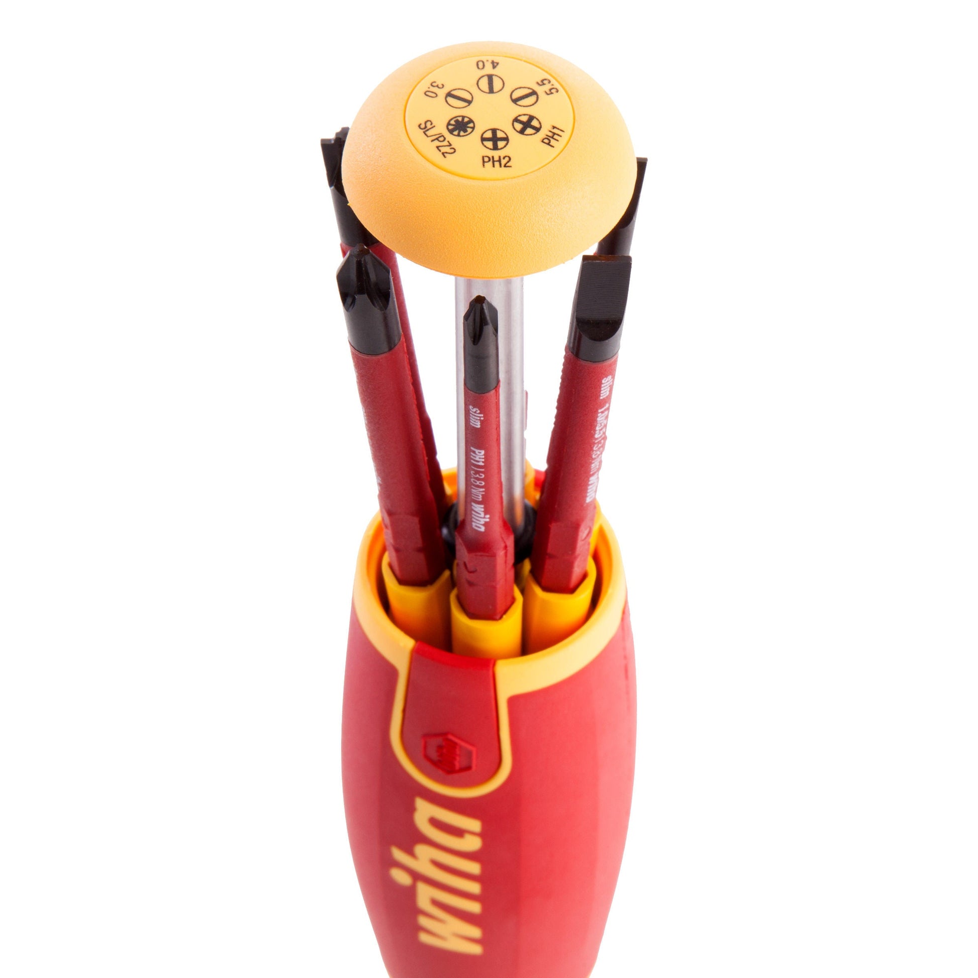 Wiha VDE Slim 6 in 1 Lift-Up Screwdriver and Bit Holder WHA-38613