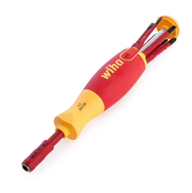 Wiha VDE Slim 6 in 1 Lift-Up Screwdriver and Bit Holder WHA-38613