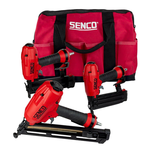 Senco 10S2001N Air Nailer Stapler 3 Piece Kit With Carry Bag