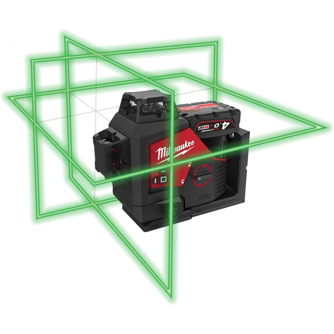 Milwaukee M123PL-0C 12V 360° 3-Plane Green Laser with Case 4933478103