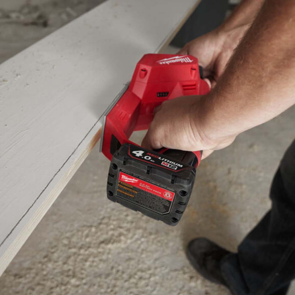 Milwaukee M12BLP-0X 12V Brushless 56mm Planer HD Box with 1 x 2.0Ah Battery & Charger